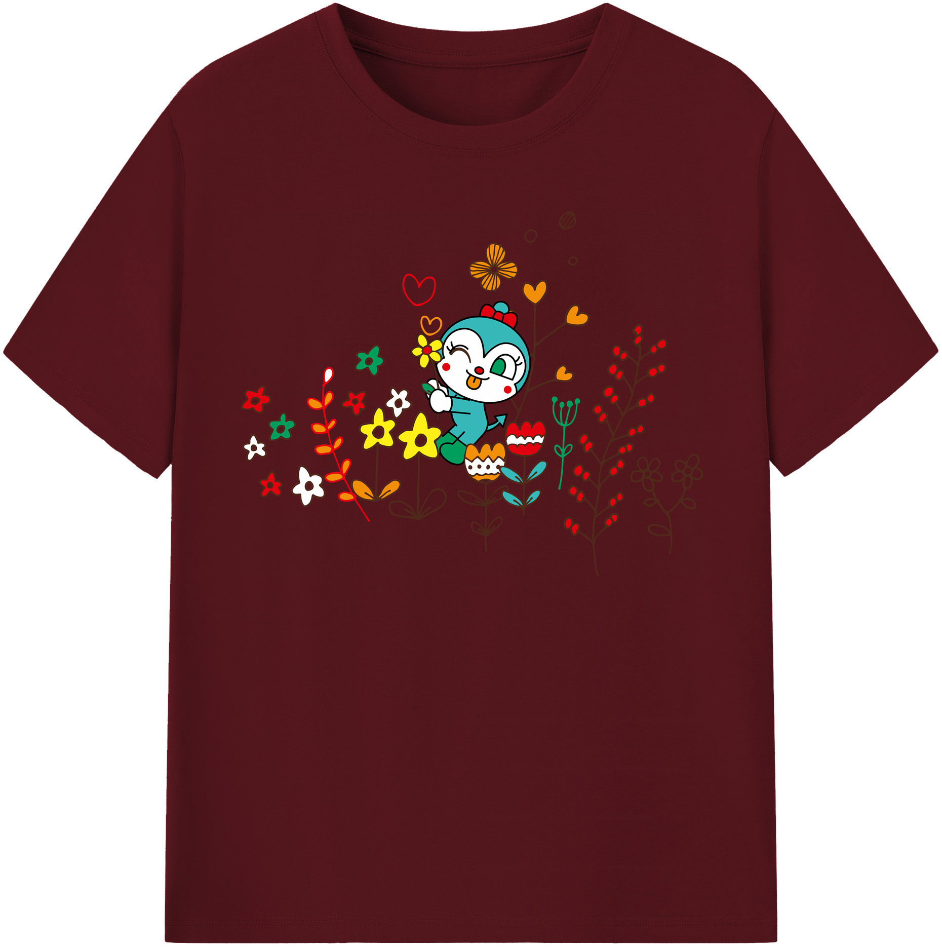 （画像用） アンパンマン Anpanman 綿100％半袖Tシャツ（フロントプリント）